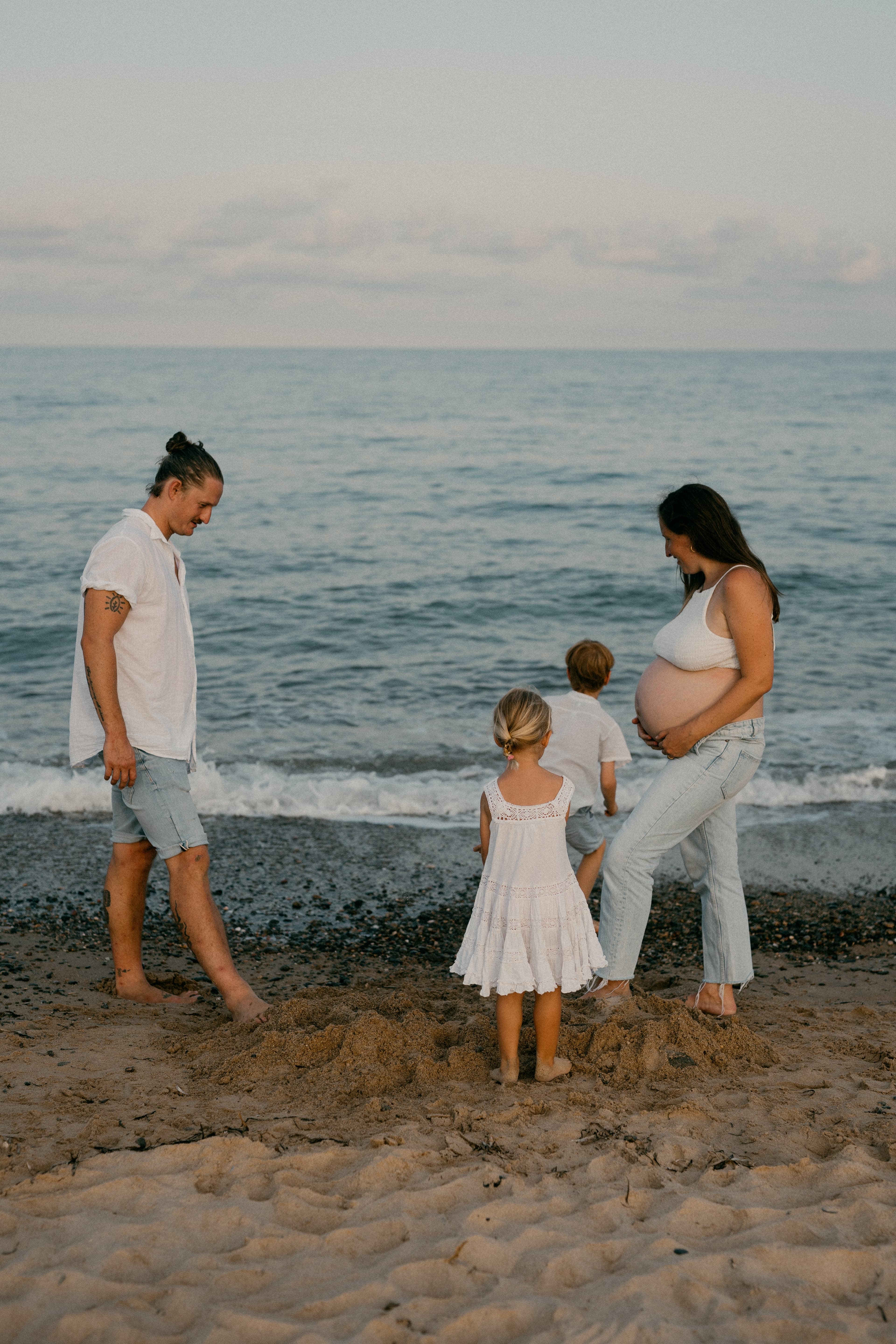 Familia de Mimi en la playa